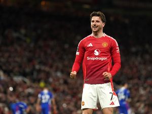 Manchester United’s Mason Mount celebrates