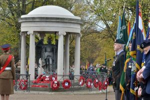 Wreaths were laid at the War Memorial in The Quarry Park in Shrewsbury