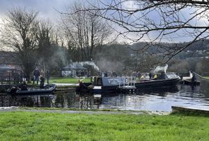 Peaky Blinders filming at the Trevor Basin on Sunday. Picture: Rebel Dragon Designs