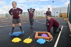 Thomas Telford Free Primary School has officially opened. In picture (left to right): Miley 6, Bonike 6, Manpreet 8 and Adam 9