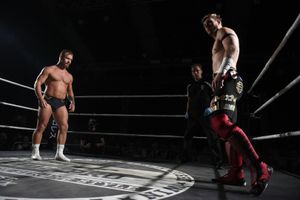 Tyler Bate and Will Ospreay in action. Picture: Oli Sandler