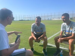 Liam interviewing Jhony Conceicao and Diogo Camacho