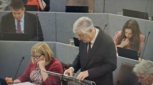 Wales Finance Minister Mark Drakeford speaking at the Senedd