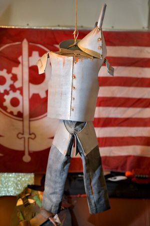 A Tin man suit he made for his son for a school event