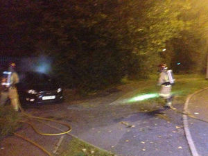 Supporting image for story: Crews tackle suspicious car fire in Telford