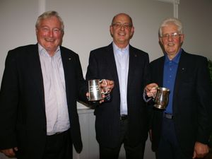 Supporting image for story: Past Rotary club presidents presented with silver tankards and badges of office 