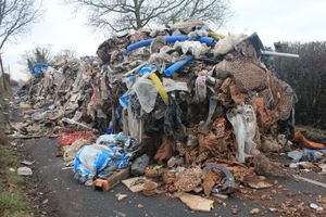 The fly-tipping left on Watery Lane in January. Photo: Lichfield District Council