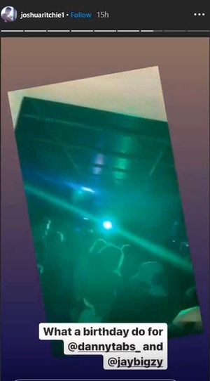 The party was seemingly a birthday celebration for Danny Taberner and Jay Bigz