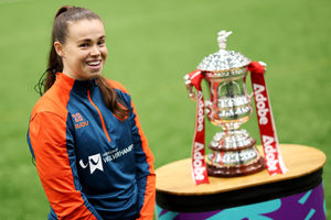 Beth Merrick of Wolverhampton Wanderers is interviewed ahead of a Wolverhampton Wanderers Women's Training Session at The Sir Jack Hayward Training Ground (Photo by Jack Thomas - WWFC/Wolves via Getty Images)