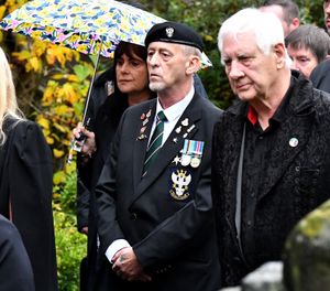 The military funeral of Northern Ireland veteran Luke Smith, at St Michael's and All Angels Church, Penkridge.