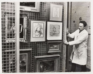 A three-year plan to bring Wolverhampton Art Gallery "into the 20th century" was making progress, with the installation of a new storage unit in the basement to house the collection of paintings, water colours and drawings. The photograph shows John Davies hanging pictures in the new unit on March 9, 1971.
