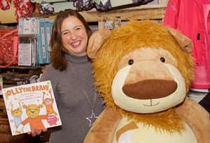 Molly Ollys founder Rachel Ollerenshaw with the mascot Olly The Brave.