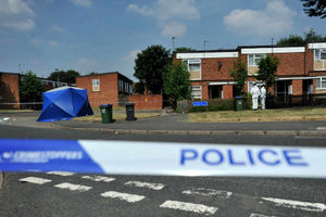 A forensic tent at the scene in Brook Street