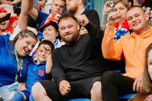 England fans watch on the big screen at the New Bucks Head in Telford