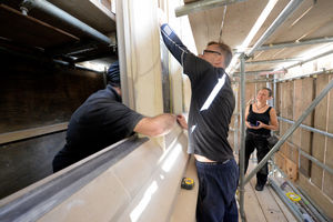 Ester has been working alongside stone masons Steve and Stuart Fear