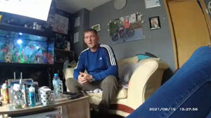 Undated bodycam footage issued by North Wales Police of Michael Ives being interviewed by police officers. Photo: North Wales Police/PA Wire 