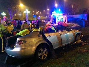 Supporting image for story: Couple taken to hospital after head-on crash near Merry Hill shopping centre