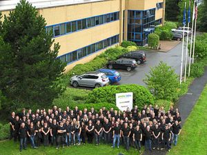 Staff photographed from the air to mark the anniversary