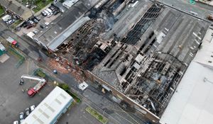 The roofs of the units were heavily affected in the blaze