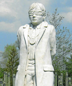 The Shot at Dawn memorial at the National Arboretum at Alrewas