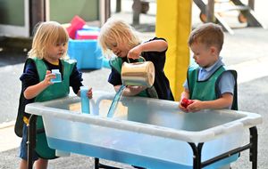 Nursery pupils at Greenacres Primary School. In picture (L>R) is Ladds Fisher, Tyler Fisher and Brody Garratt.