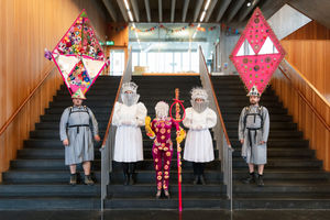 The performers of Mothers Without Hands at New Art Gallery Walsall.