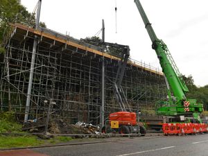 Supporting image for story: Huge crane gets to work at Bedlam Furnaces as renovation work continues