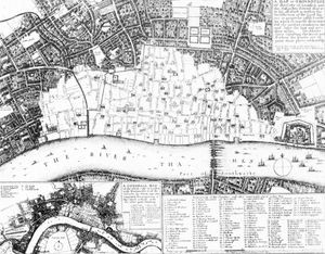 An old map showing the extent of the damage.