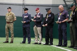 Warrant Officer Rich Cartman of the Royal Marines read the Kohima Epitaph.