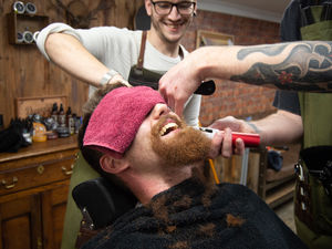Supporting image for story: Oswestry barber gives up beloved beard for charity