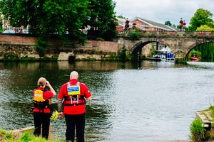 West Mercia Search & Rescue search the River Severn in Shrewsbury 