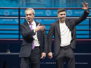 Reform UK leader Nigel Farage (left) with the party’s mayoral candidate for Hull, Luke Campbell MBE