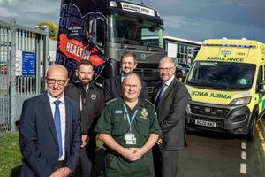 Front from left, Ian Middleton and Andy Jeynes. Back from left, Hartshorne senior staff Nathan Lawton, James Cowen and Brian Cronin