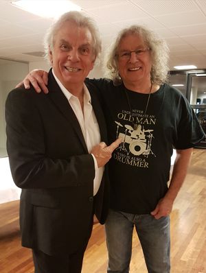 Barry with Bilston drummer Don Powell, of Slade