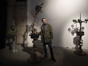 Supporting image for story: Glastonbury Festival artist unveils exhibition of works made from junk materials