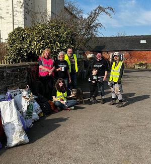 Members of the Babbinswood CBS team after a recent community litter pick in Babbinswood.