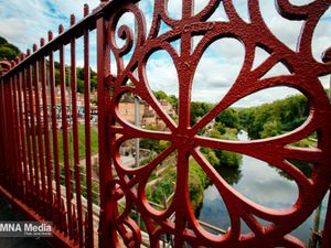 Supporting image for story: Take it as red: More of Iconic Iron Bridge paintwork revealed as work continues
