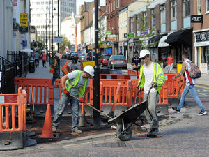 Supporting image for story: New bins plan sees Wolverhampton city centre footpath dug up months after laid down