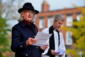 Helen McPhail, a founder member of the Wilfred Owen Association, at the ceremony.