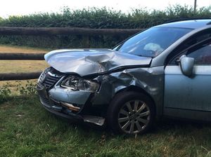 The driver of the car escaped with minor injuries. Photo: West Mercia Police. 