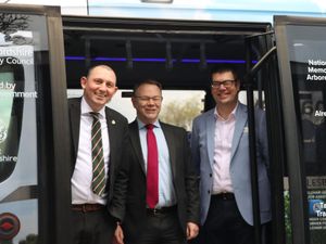(L-R) Cllr Robert Pritchard, Cllr Phillip White and Mark Ellis, National Memorial Arboretum Lead