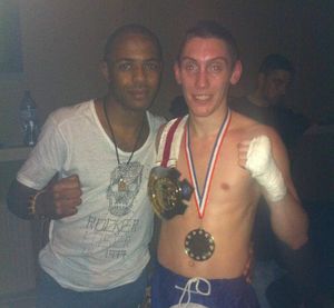 Luke with Muay Thai coach Dean James