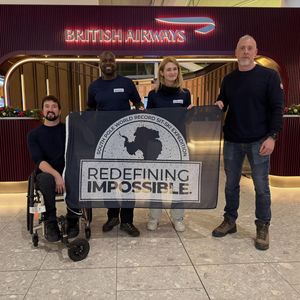 Darren Edwards from Shrewsbury (left) and his team before they flew to South America and then Antarctica. Picture: Darren Edwards
