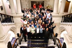 Litter picking volunteers at Walsall Council House