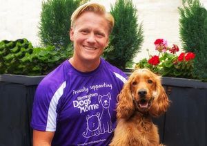 Dr Scott Miller with dog Mango