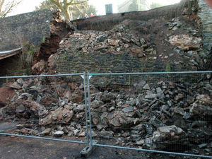 Supporting image for story: 30-foot stretch of Ludlow Town Walls collapses