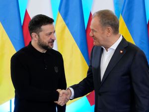 Supporting image for story: Zelensky visits Poland amid deal on exhuming Polish wartime massacre victims