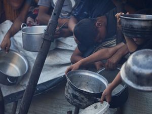 Supporting image for story: UN says malnutrition in Gaza has doubled as Israeli strikes kill more than 90