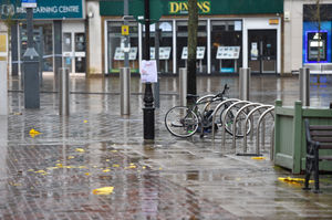 Yellow evidence markers can be seen on the road. Image: SnapperSK