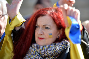 A minute's silence was held in Stafford to show solidarity with the people of Ukraine